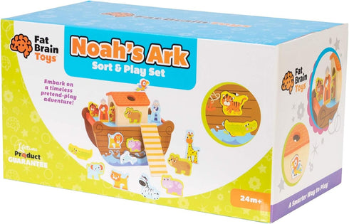 Set Fat Brain Toys Noah's Ark Sort & Play - Wooden Shape-Matching Preschool Toy