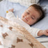 Little Jump Baby Blankets Minky Blankets for Unisex Boys Girls, Soft Fluffy Crib Blankets with Muslin Cotton Front