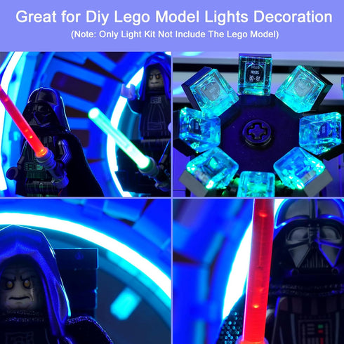 Upgraded Light Kit for Lego 75352 Emperor's Throne Room Diorama Building Set, Lights Decoration (Model Not Included)