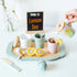 MIKNEKE Set Set Sets Wooden Tea Party for Little Girls Toys, Pretend Play Kids Tea for Toddlers Wood Toys, Wooden Play