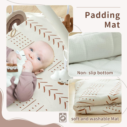 5 Razee Baby Gym Mat Infant Activity Gym Mudcloth Baby Activity Center with Play Mat with Toys for Babies as Shower Use