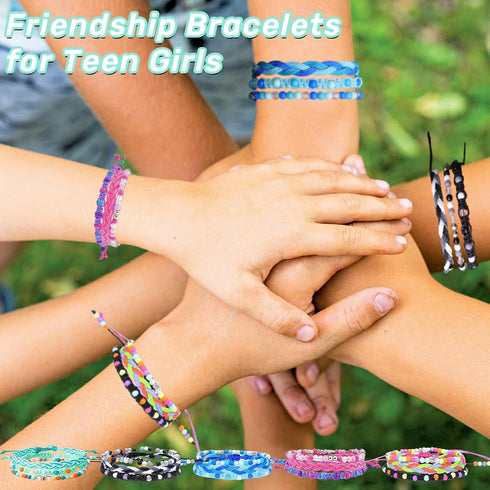 YANMIN 15pcs Braided Beaded Friendship Bracelets for Teens Girls, Handmade Stackable Woven Cute Bracelets