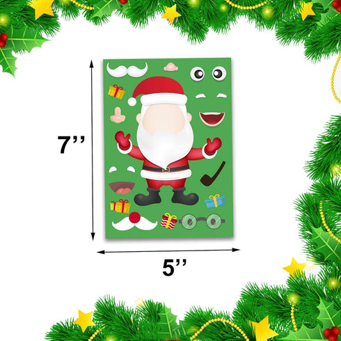 Christmas Stickers for Kids | 24 Sheets Make Your Own Santa Snowman Face Sticker Crafts for Xmas Activities