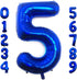 Lovoir 40 Inch Navy Blue Number 5 Balloon, Jumbo Digit Mylar Foil Helium Dark Blue for Birthday Party Celebration