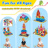 LeagoEra Set 48 3-12 Magnetic Tiles Magnetic Blocks Building Toy: Portable Mini Magnetic Tiles Travel Pieces Montessori