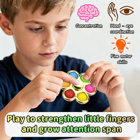 6 Pack Fidget Spinner Pop,Fidget Spinners for Kids & Adults,Fidget Toys Adults Stress Relief,Sensory Toys for Kids