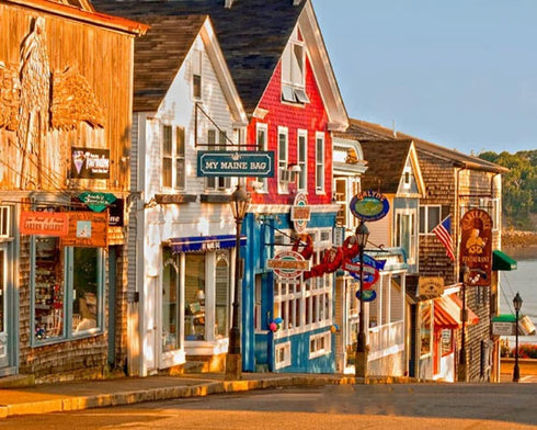 Jigsaw Puzzles 1000 Pieces for Adults - Town of Bar Harbor Maine Seafood Restaurant Classic Puzzle DIY Kit