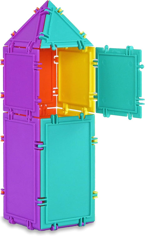3D Building Set for Learning Math - 32-pc, Made in USA (Triangle/Rectangle/Square)