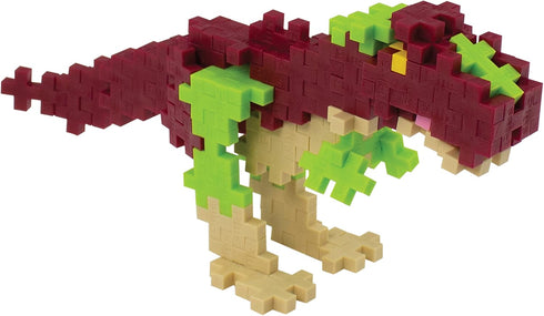 Plus Plus 3D Dinosaur Figure Building Block Set, 70 Mini Interlocking Puzzle Pieces, T-Rex Maker Tube