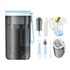 YOTIME Travel Baby Bottle Brush Set, Includes Silicone Bottle Brush, Nipple Cleaner, Straw Brush, Soap Dispenser,