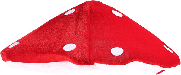 NUOBESTY Kids Mushroom Hat Costume Accessory Red Plush Mushroom Hat Cartoon Party