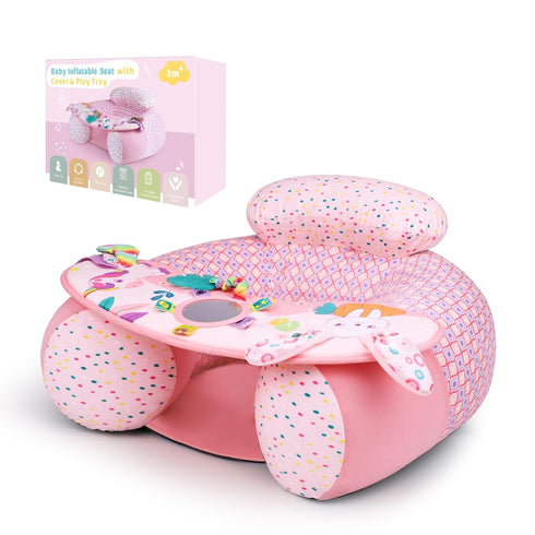 3-36 Baby Donut Sit Me Up Floor Seat for Months, Inflatable Baby Seat with Cover, Activity Chair for Sitting up