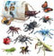 Volnau 12PCS Bug Toys Figurines Insect Animal Figures for Kids Toddlers Educational Decorations Bee Beetle Mantis