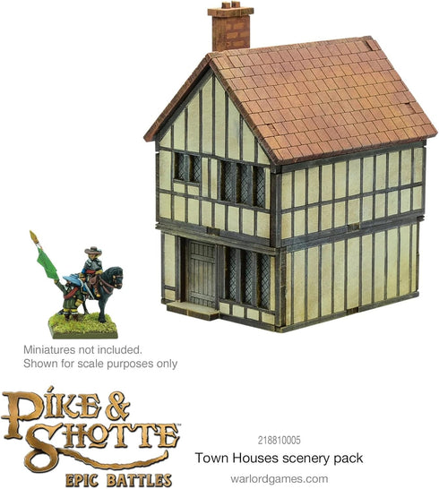 Warlord Games Pike & Shotte Epic Battles — Town Houses Scenery Pack for Military Table Top Wargaming Diorama