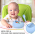 Mombella Silicone Suction Bowls: Durable Baby Food Bowls and Spoons Feeding Set, BPA-Free, Blue