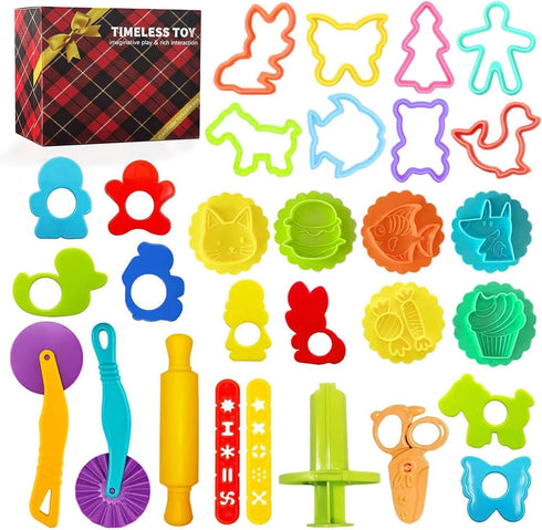 Yunerkita 29PCS Play Dough Tools Set, Kids Clay Molds Kit with Animal Letters