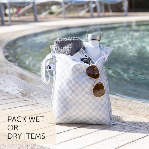 2pk Bumkins Roamio - Waterproof Wet Bag - For Baby, Travel, Swim Suit, Cloth Diapers, Pump Parts, Pool, Gym, Toiletry