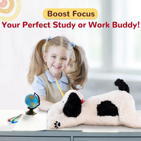 meowtastic Black & White Dog Weighted Stuffed Animals, 22 Inch 4.5 Pounds Plush Dog Stuffed Animals