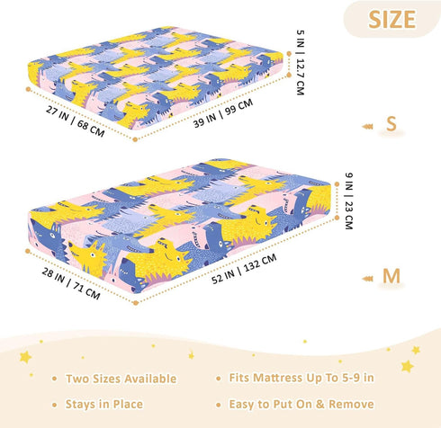 miaozhen 1 Pack 52x28 Cotton Baby Crib Sheets Soft Comfy Funny Nile Wolf Colorful Toddler Mattress Sheet for Nursery de