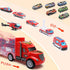JODUDLR 3-4 Set 12-in-1 3-7,Red Toddler Toys for Year Old Boys,Large Transport Cars Carrier Truck Toys with Vehicles