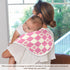 tplaotee 22x11in Peach Sun Checker Plaid Pattern Cotton burping Cloth Easy Care Baby wash Cloth for Unisex boy and Girl