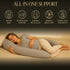 100% U-Shaped Pregnancy Pillow Cotton Cover, Full Body Maternity Support for Belly, Back and Legs Bonus Eye Mask