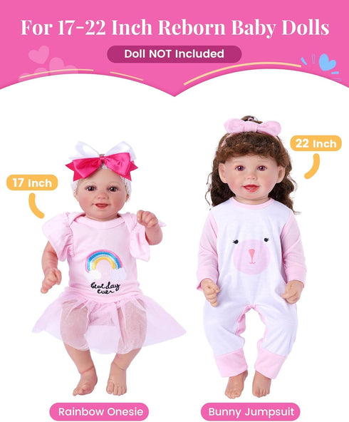 11 Playset 17-22 Inch BABESIDE PCS Reborn Baby Doll Clothes and for Baby Doll Girl Outfits Accessories with Nursing Pad