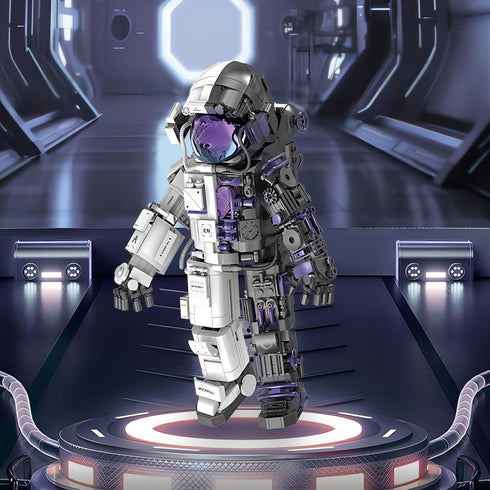 Set 14+ Finger Rock Space Astronaut Building for Adults, Semi-Mechanical Astronaut Action Model with Display Stand