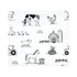 Multipack, 30x30 inches Little Treasure Hudson Baby Cotton Poly Flannel Receiving Blankets Black Neutral Farm