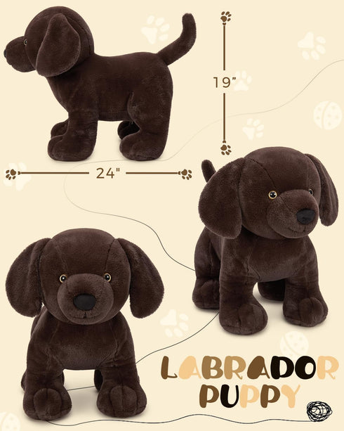 24" MaoGoLan Giant Chocolate Lab Stuffed Animal, Adorable and Cuddly Large Labrador Dog Plush,Stuffed Puppy Throw