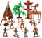 X Hot Popcorn 23 Pcs Miniature Indians Action Figures Plastic Indians Figurines for Diorama Supplies Scene Decoration