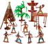 X Hot Popcorn 23 Pcs Miniature Indians Action Figures Plastic Indians Figurines for Diorama Supplies Scene Decoration