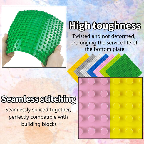 BOROLA Classic 10" x 10" Base Block Plate, 2Pcs White Compatible with All Major Brands Style Bricks