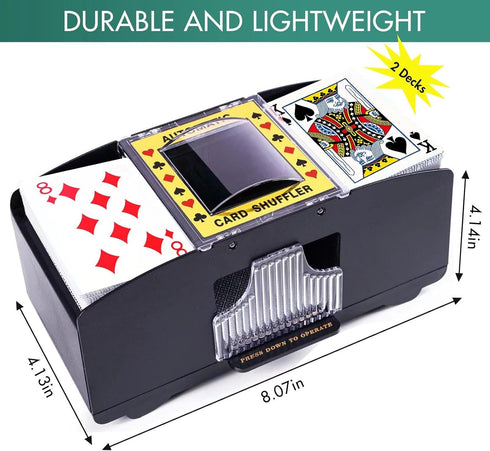 Automatic Card Shuffler - Battery Operated Electric Casino Card Dealer for Home Games