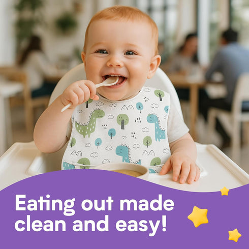 Eli with Love Individually Wrapped Disposable Bibs - Waterproof Baby Feeding Bibs