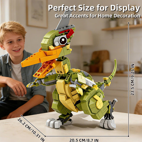 2-in-1 626 6-12 MENTOJOY Pterosaur & Crocodile Building Blocks Model- Pcs Jurassic STEM Toy | Kids Ages