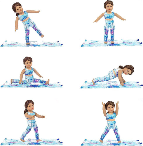 Ecore Fun 3-Pack 18 Inch Doll Clothes, Sports & Gymnastics Outfit Sets with Vest Suit, Yoga Mat and Towel