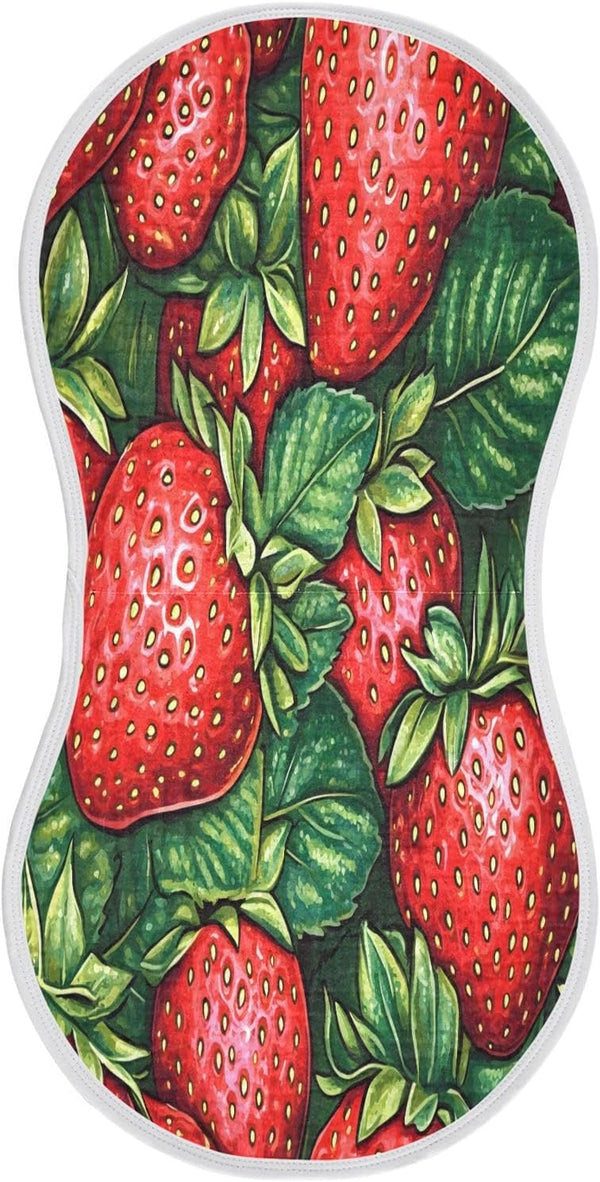 YETTASBIN Strawberry Muslin Baby Burp Cloth, Super Soft Absorbent Cotton Burp Rag Baby