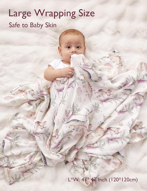 Momcozy 47"x47", Muslin Swaddle Blankets, Breathable and Skin-Friendly Muslin Swaddle, Baby Wraps Shower Gifts & Baby