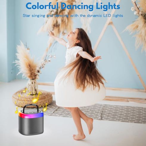 Mini Karaoke Machine for Kids - Portable Bluetooth Speaker with Wireless Microphone, Ideal Gift for Ages 4-12