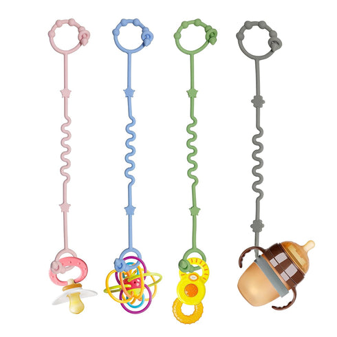 Toy Straps for Baby, RTMOK Silicone Set Pacifier Clip, Applies to Car Seat Toy, Teether Toy, Stroller Accessories