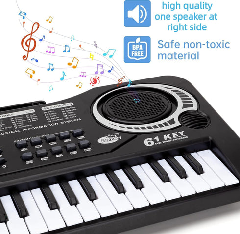 61 Keyboard Piano for Kids beginner Portable Electric Digital Piano Keyboards key Musical Instruments Toy w/Microphone