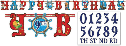 Jake and the Neverland Pirates Add an Age Letter Banner, 1 Piece, Paper, Birthday, by Amscan