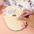 Penitue Wooden Baby Announcement Sign, Cute Hello World Newborn Signs Welcome Baby Arrival Plaque Decor for Hospital