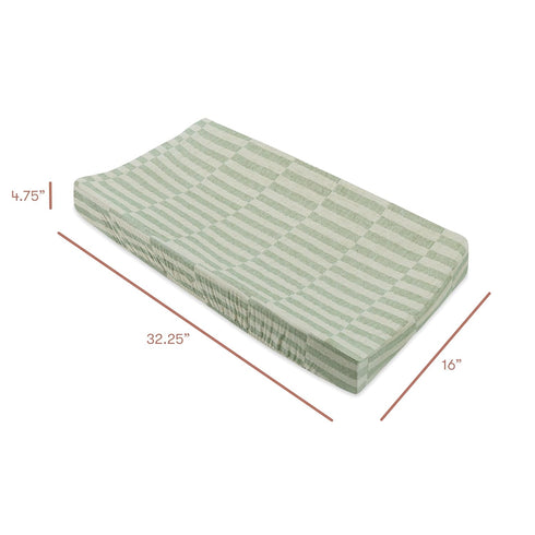 100% 360, Offset Babyletto Quilted Organic Cotton Changing Pad Cover, GOTS-Certified, Fitted Ultra-Soft and Breathable