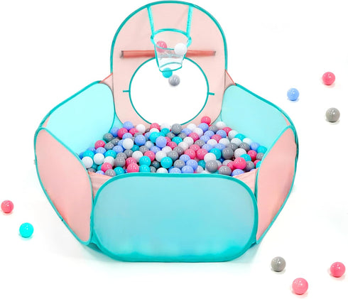 3 in 1 Pop Up Kids Play Tent with Tunnel and Ball Pit, Indoor/Outdoor Playhouse for Kids, Boys, Girls, Orange