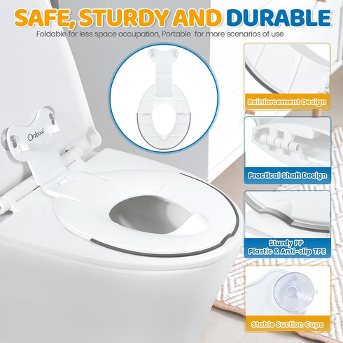 Firmly Orzbow Foldable Potty Training Seat, Toddler Toilet Seat for Travel with Suction Cups | Adhere and Adjustable