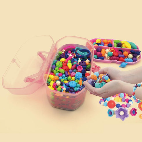 BIRANCO Pop Beads Jewelry Making Kit - Arts and Crafts for Girls 3-7 Years Old, 520 pcs Creative DIY Set