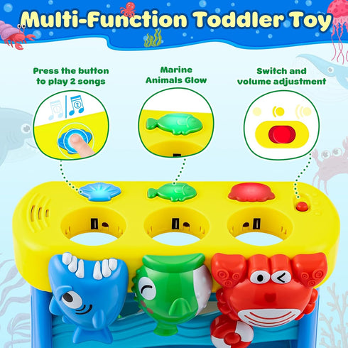 1, 2 12-18 V-Opitos Musical Toys for Years Old Boys & Girls, Feeding Interactive Toddler Toys for Baby Months