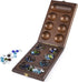 AMEROUS Wooden Mancala Board Game Set with 72+8 Bonus Multi Color Glass Stones - Classic Family Game